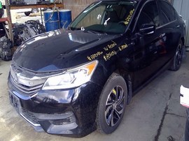 2016 HONDA ACCORD, BLACK,  LX. 2.4L, AT.   A25186